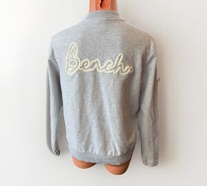 Bench Women's Gray Zip Hoodie Size L Embroidered Soft Athletic